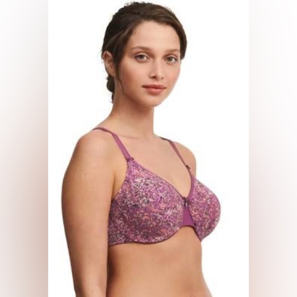 Chantelle c18910 Purple Printed Underwire Bra 32 DD NWOT